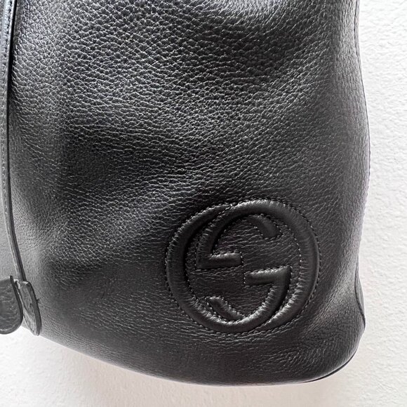 Gucci SOHO Drawstring Backpack - Black Leather - Picture 5 of 7